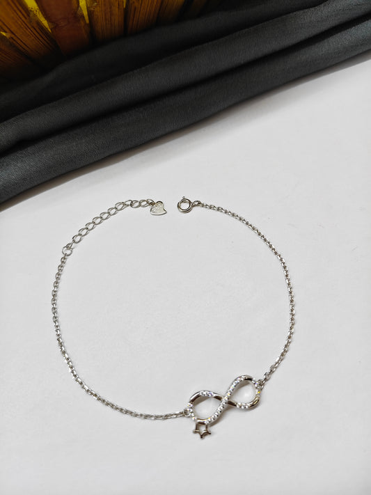 925 Silver Infinity Star Design Bracelet