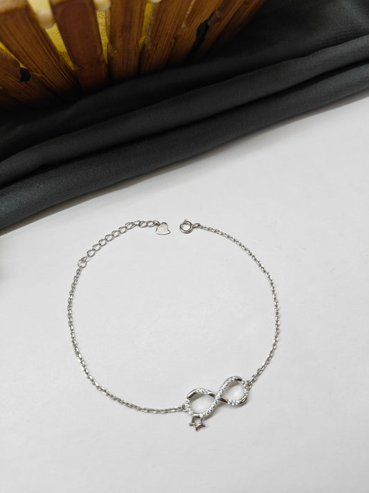 925 Silver Infinity Star Design Bracelet