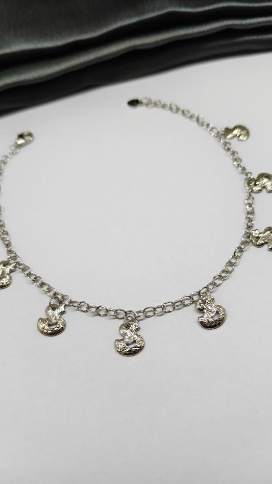 925 Silver In Regular Colour Multiple Swan Hanging Design Bracelet