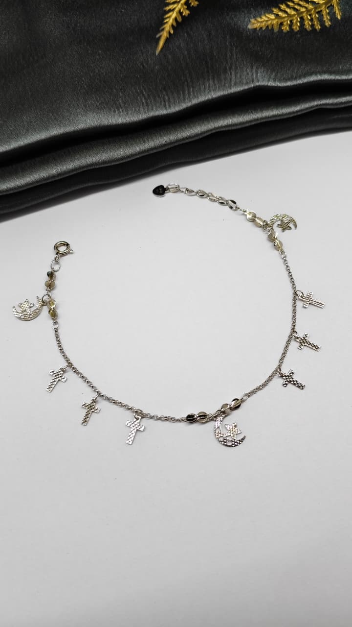 925 Silver In Regular Colour Charms Hanging Design Bracelet