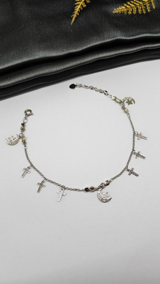 925 Silver In Regular Colour Charms Hanging Design Bracelet