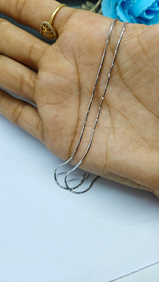 925 Silver Plain Silver Colour Italian Design Anklet Pair