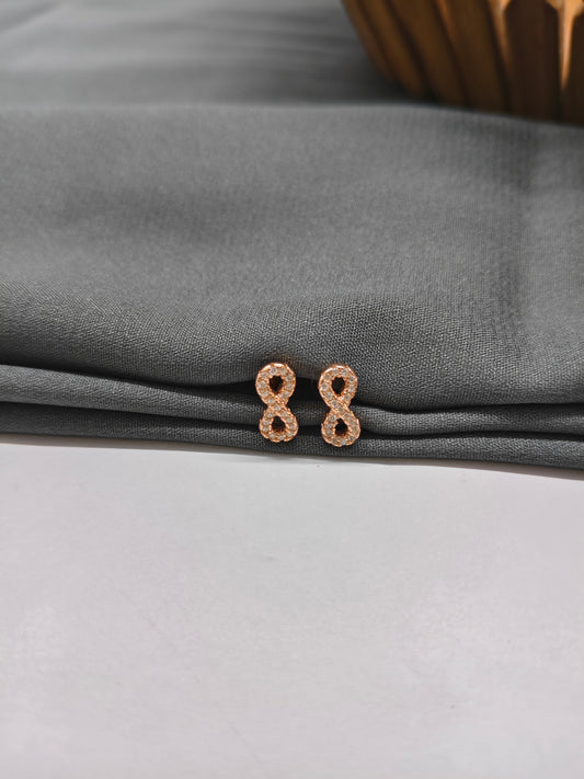 925 Silver Rose Gold Infinity Earrings