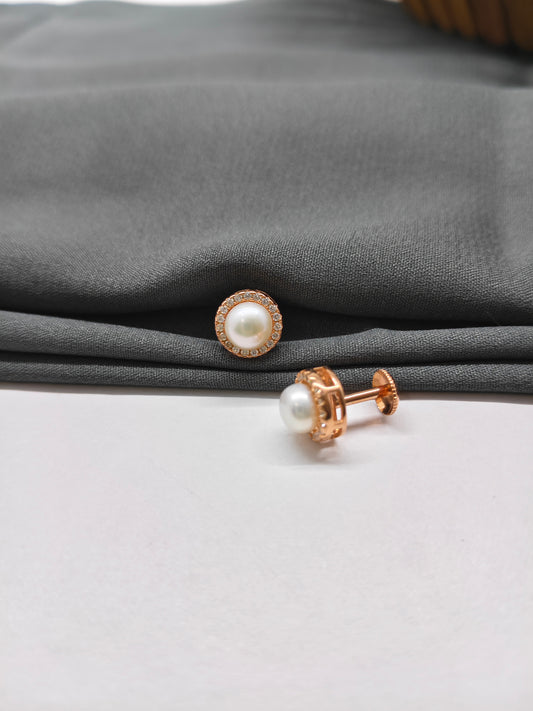 925 Silver Rose Gold Pearl With Stones
