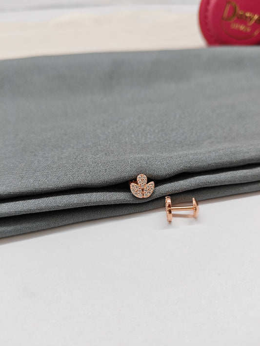 925 Silver Rose Gold Small Flower Earrings