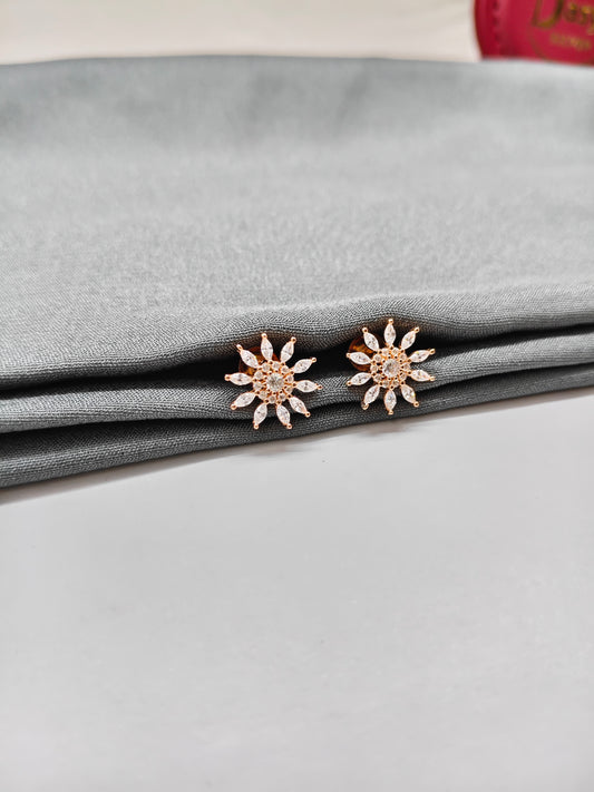 925 Silver Rose Gold Big Chakra Design Earrings
