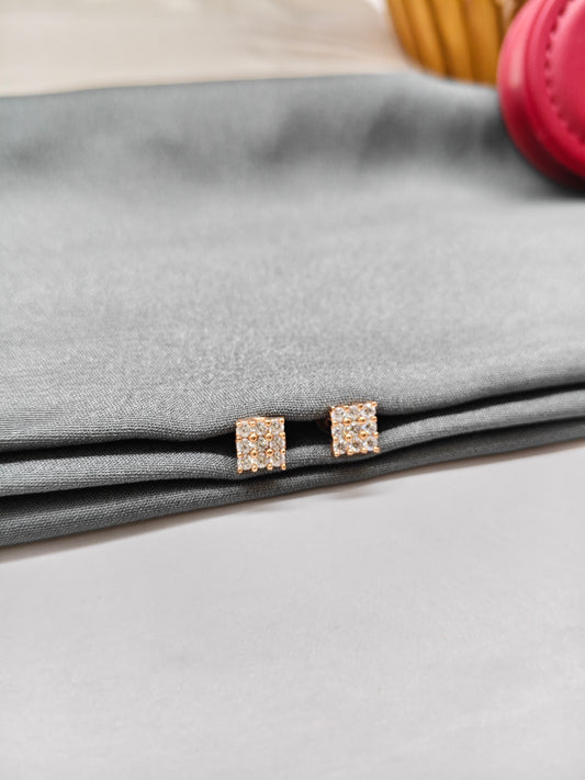 925 Silver Rose Gold Small 9 Stone Earrings