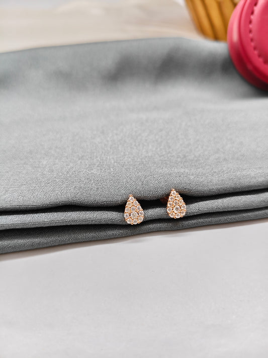 925 Silver Rose Gold Tilak Design Earrings