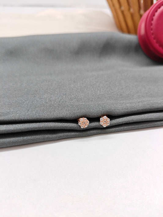 925 Silver Rose Gold Small 7 Stone Earrings
