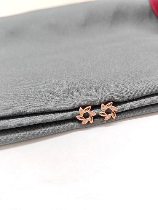 925 Silver Rose Gold Small Chakra White Stone Earrings