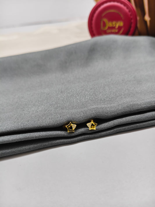 925 Silver Gold Colour Small Star Design Earrings