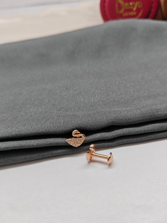 925 Silver Rose Gold Small Swan Earrings