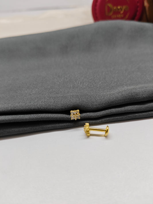 925 Silver Gold Colour Small 9 Stone Earrings