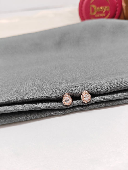 925 Silver Rose Gold Small Tilak Earrings