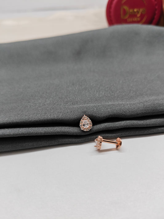 925 Silver Rose Gold Small Tilak Earrings