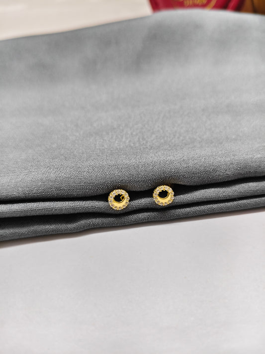925 Silver Gold Colour Small Moon Design Earrings