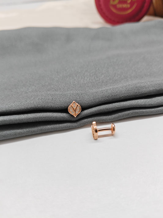 925 Silver Rose Gold Small Leaf Earrings