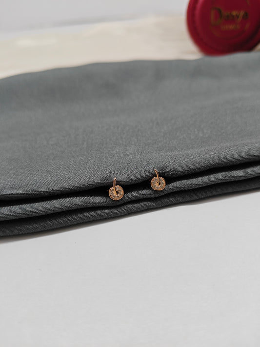925 Silver Rose Gold Small Apple Design Earrings