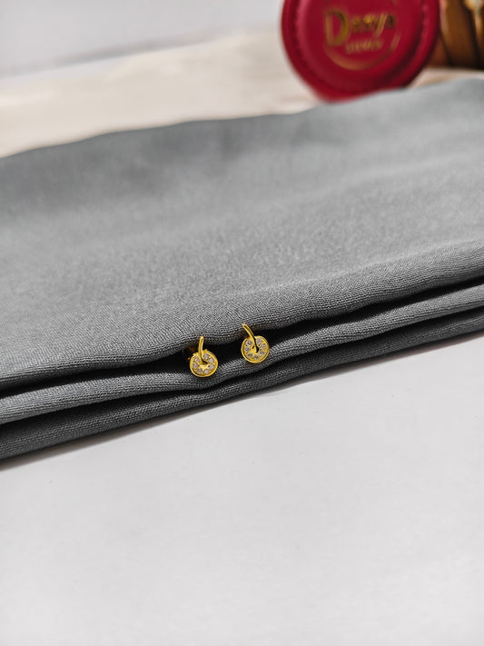 925 Silver Gold Colour Small Apple Design Earrings