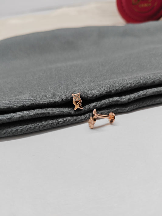 925 Silver Rose Gold 5 Stone X Design Earrings