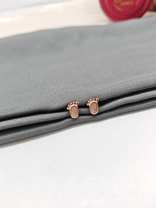 925 Silver Rose Gold Kid Paw Design Earrings