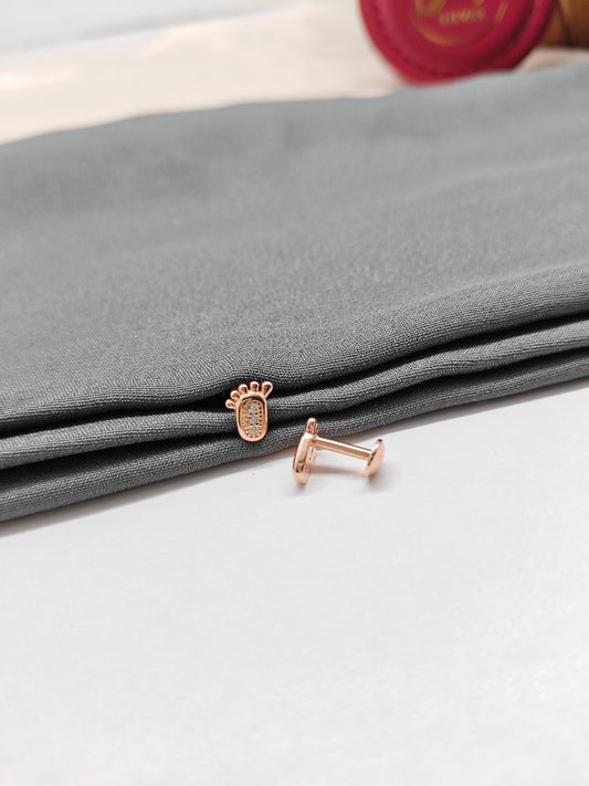 925 Silver Rose Gold Kid Paw Design Earrings