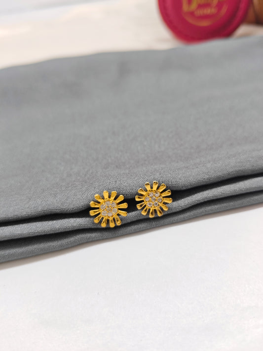925 Silver Gold Colour Chakra Design Earrings