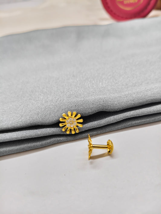 925 Silver Gold Colour Chakra Design Earrings
