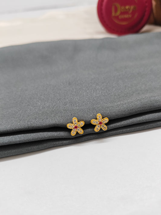 925 Silver Gold Colour Small Star Fish Design Earrings