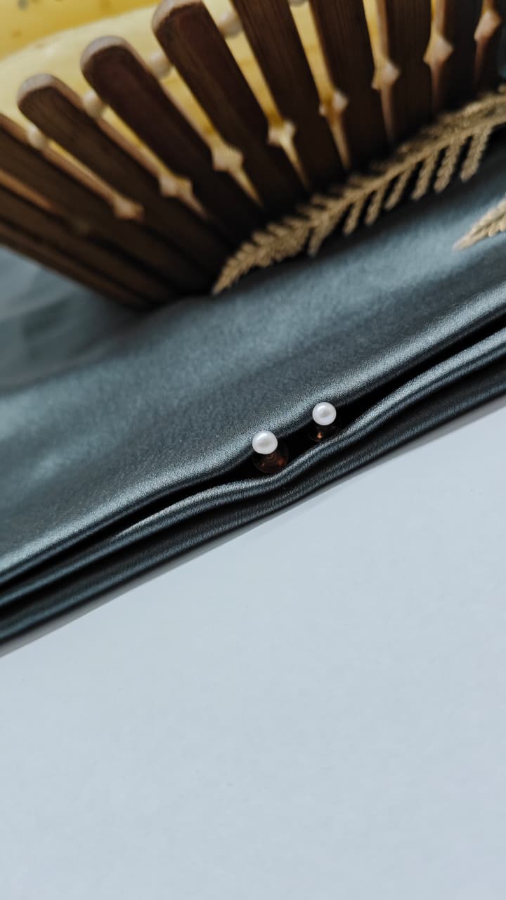 925 Silver Rose Gold Only Small Size Pearl Round Earrings