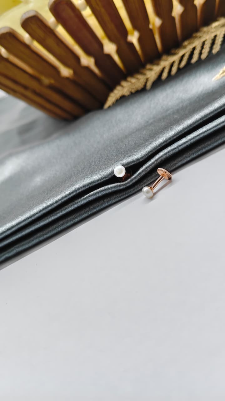 925 Silver Rose Gold Only Small Size Pearl Earrings