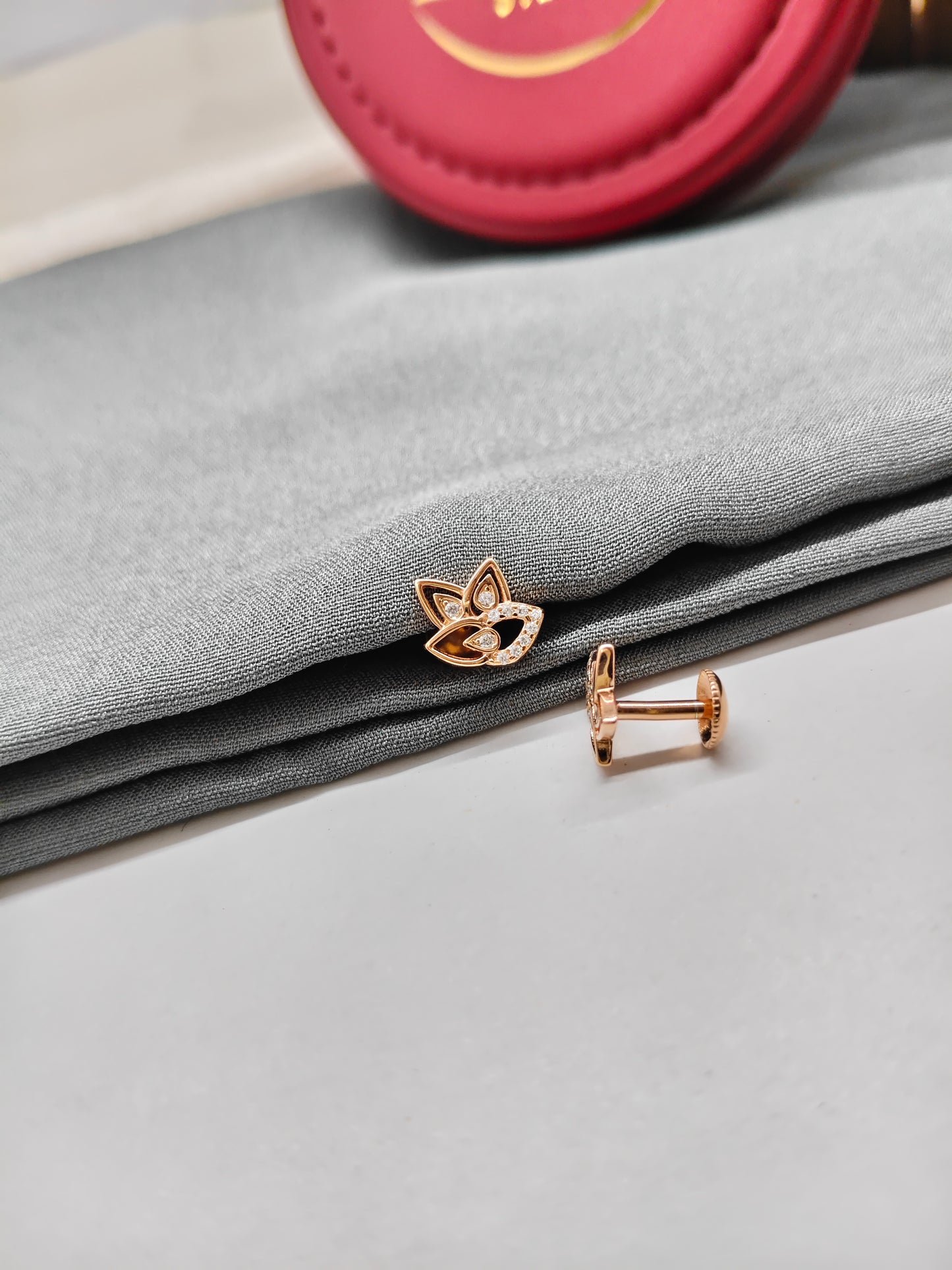 925 Silver Rose Gold Evil Eye Cat Design White Stone Earrings