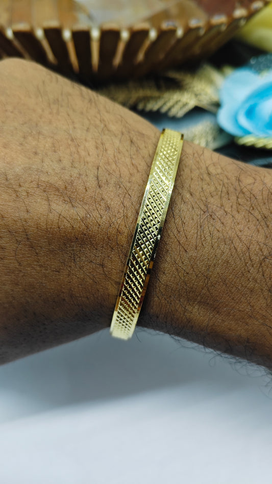 925 Silver Men's Gold Colour Finish Adjustable Design Kada