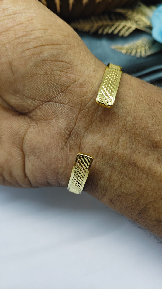925 Silver Men's Gold Colour Finish Adjustable Design Kada