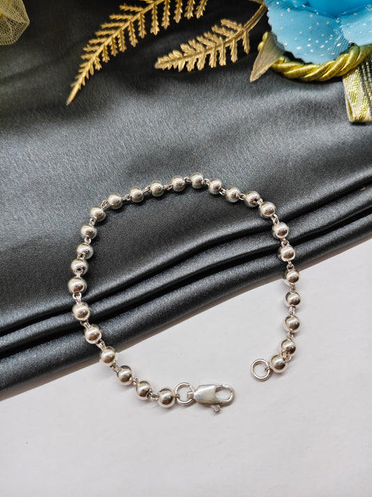 925 Silver Men's Full Silver Finish Balls Design Bracelet