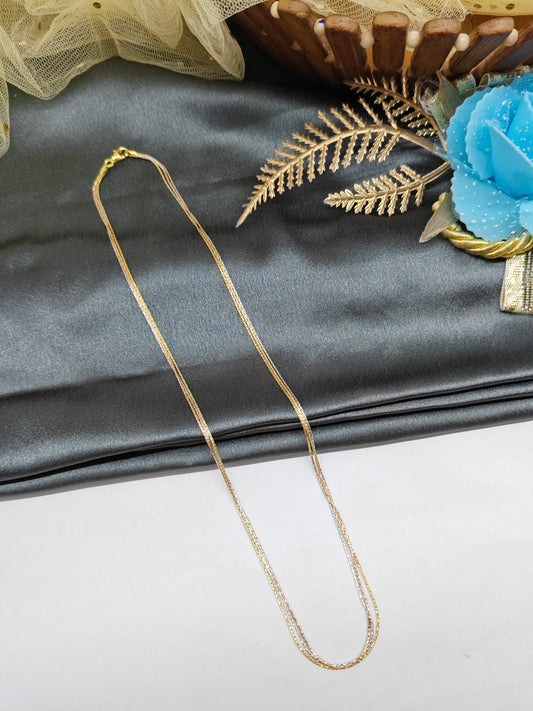 925 Silver Multi-Colour 3 Layer Rose-Gold-Silver Design Chain