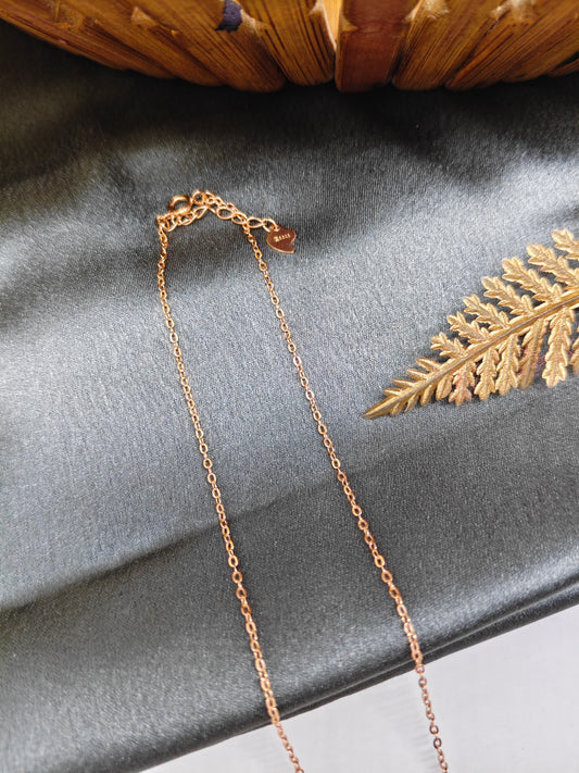 925 Silver Rose Gold Colour Sheep Design White Stone Chain Pendant