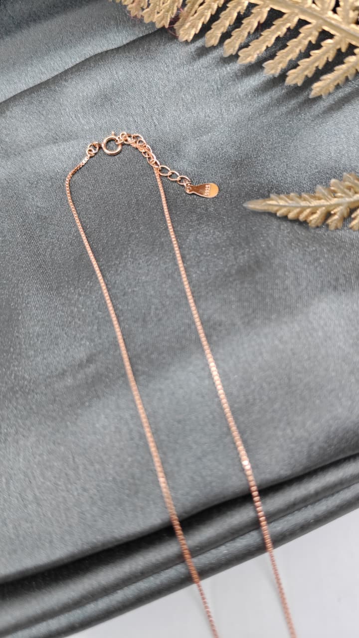 925 Silver Rose Gold Colour Swan Design Pink With White Stone Chain With Pendant