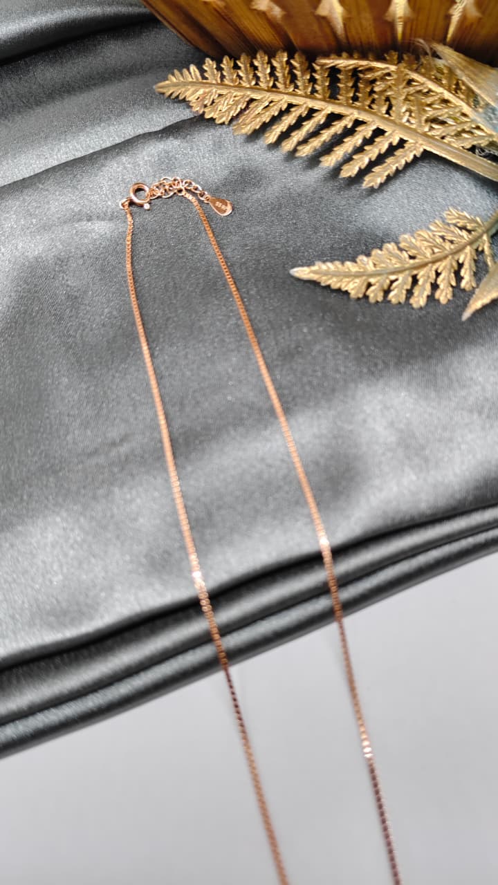 925 Silver Rose Gold Colour Pearl With Butterfly Design White Stone Chain With Pendant