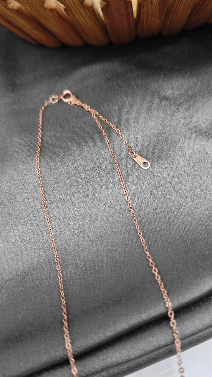 925 Silver Rose Gold Colour Star MOP Design White Stone Chain Pendant
