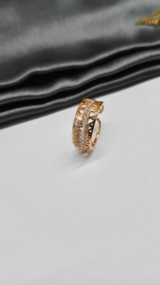 925 Silver Rose Gold Colour Adjustable Design Ladies Ring