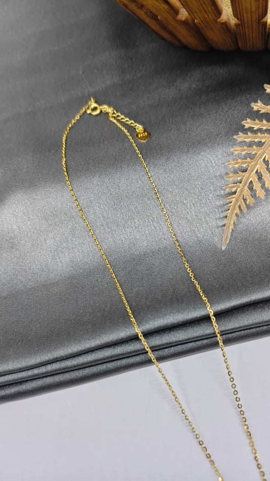 925 Silver Gold Colour Bear Design White Stone Chain With Pendant