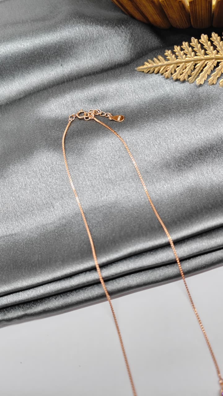 925 Silver Rose Gold Colour Heart Pearl Design Pink Stone Set With Earring