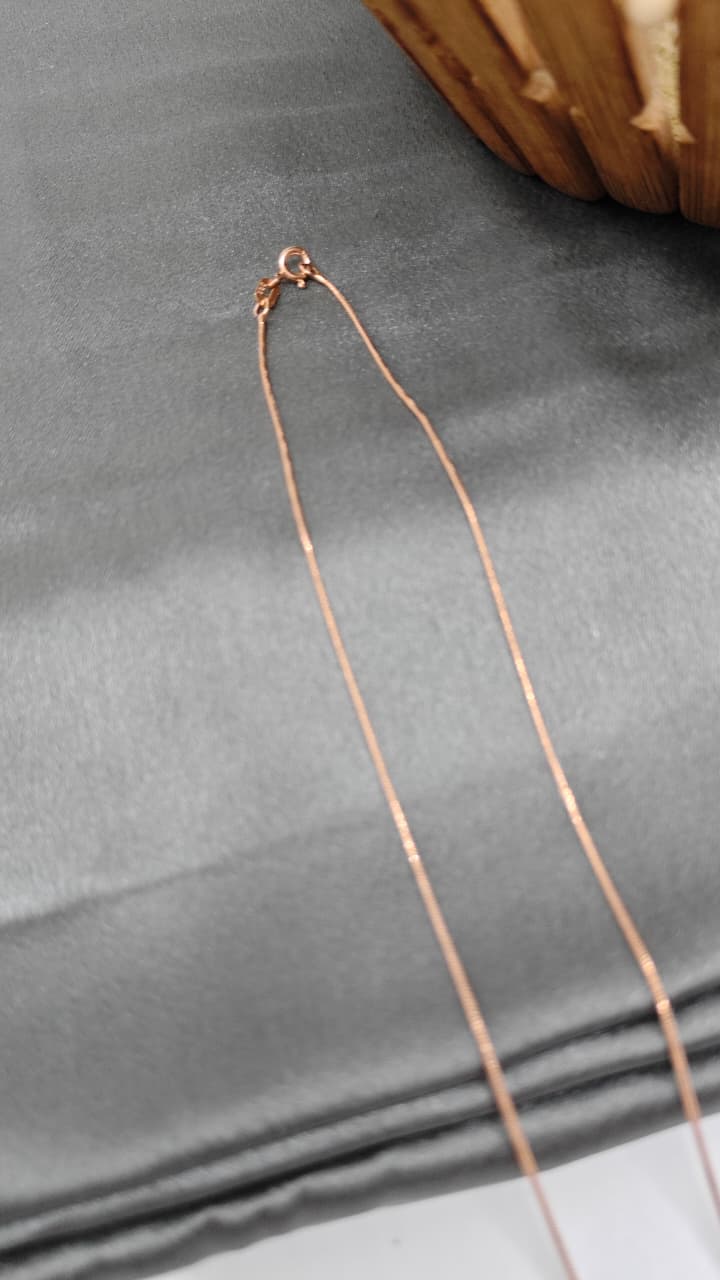 925 Silver Rose Gold Colour Leaf With White Stone Design Chain Pendant Set With Earrings