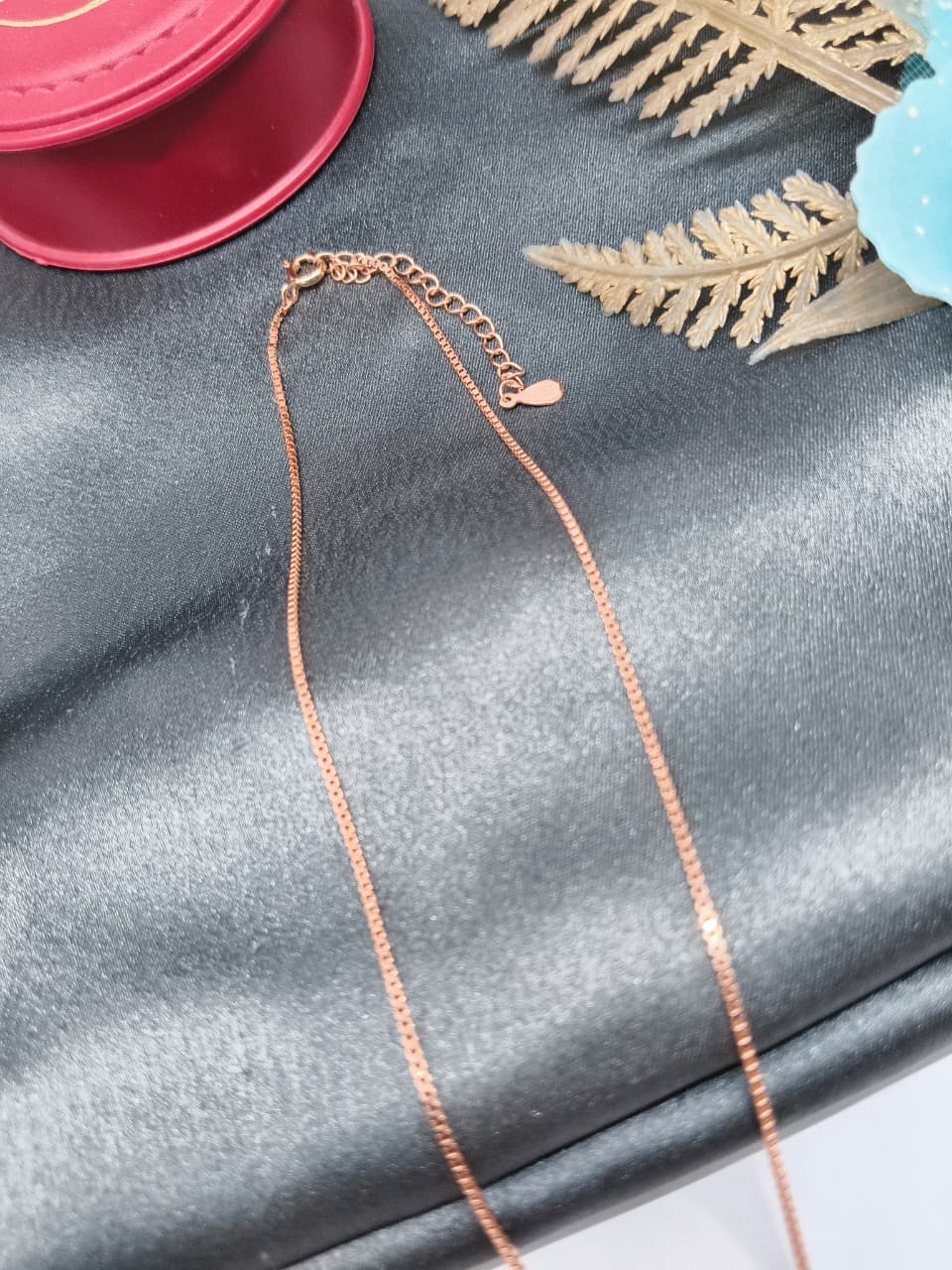 925 Silver Rose Gold Colour Evil Eye Design White Stone Necklace Set