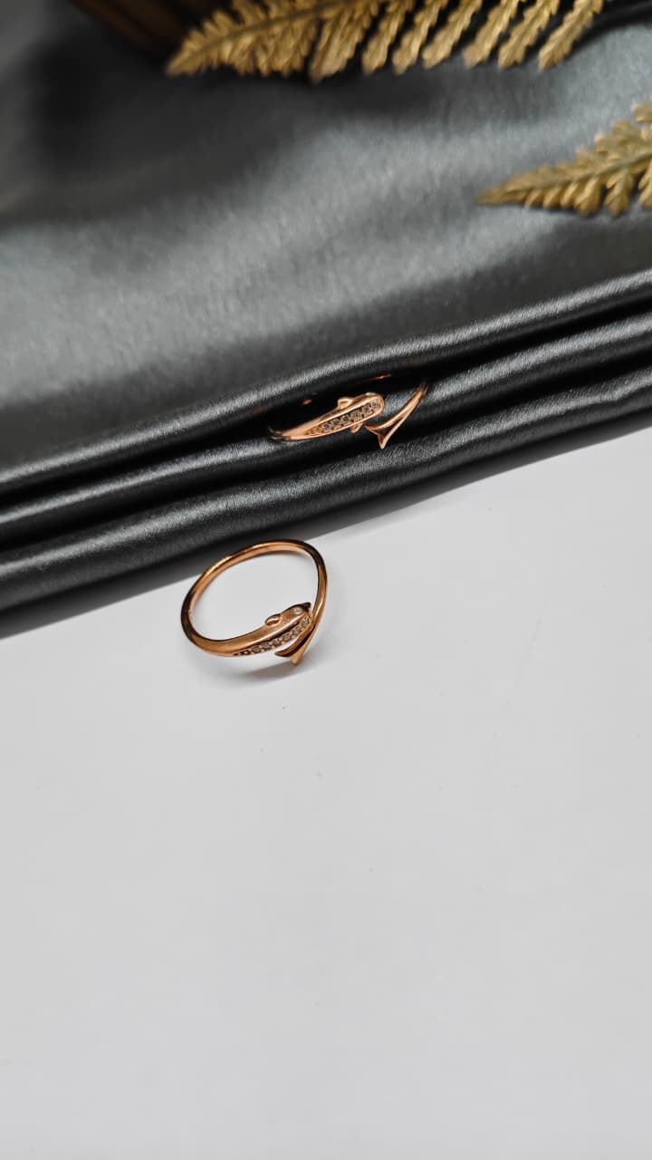 925 Silver Rose Gold Colour Fish Design Toe Rings