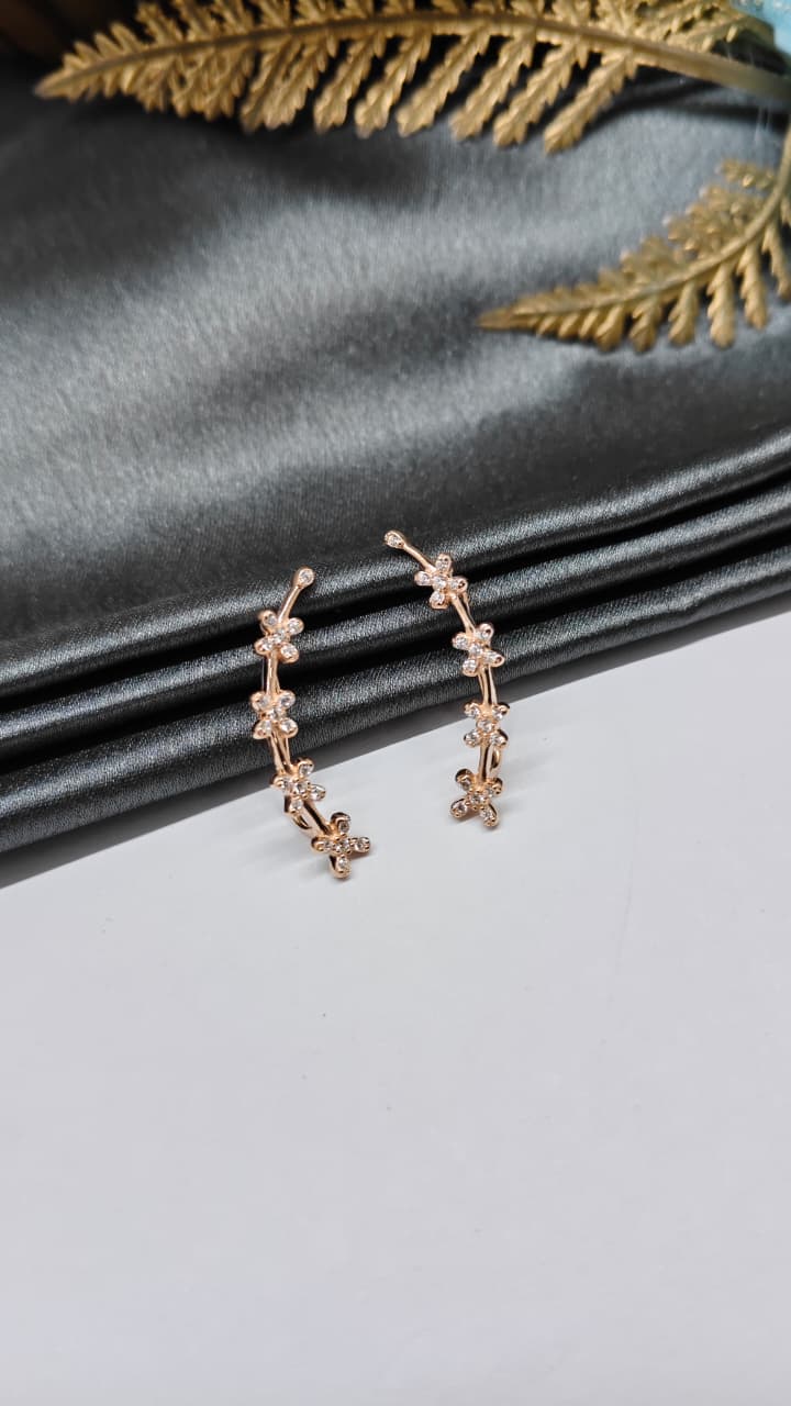 925 Silver Rose Gold Colour 4 Butterfly Design Ear Cuff/Bluetooth