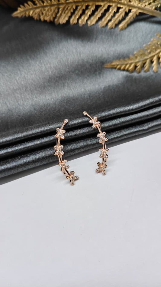 925 Silver Rose Gold Colour 4 Butterfly Design Ear Cuff/Bluetooth