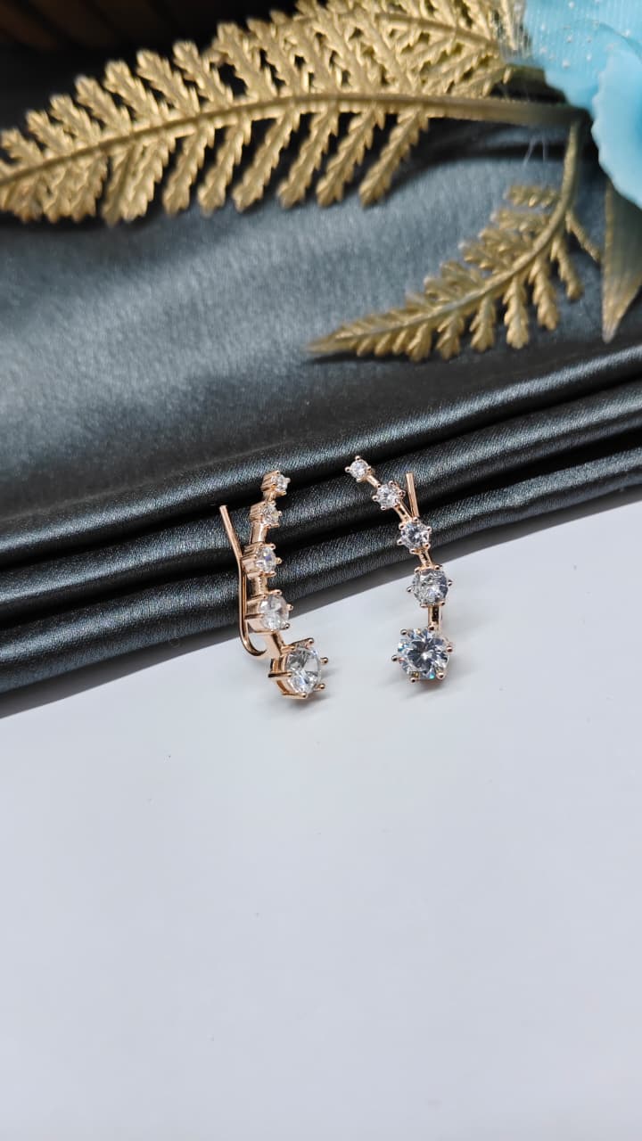 925 Silver Rose Gold Colour 5 Round Design Ear Cuff/Bluetooth