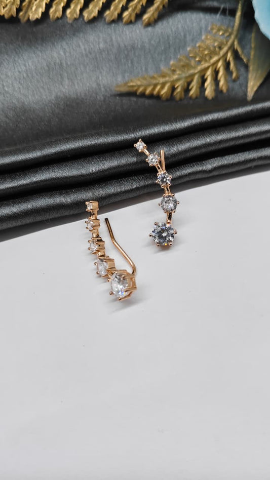 925 Silver Rose Gold Colour 5 Round Design Ear Cuff/Bluetooth